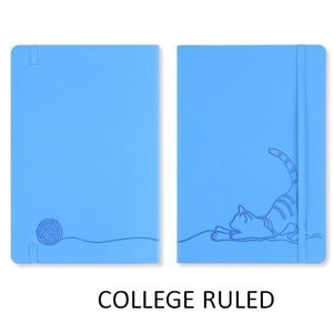 A5 BLUE CAT SOFT TOUCH-COVER BANDED COLLEGE RULED